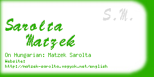 sarolta matzek business card